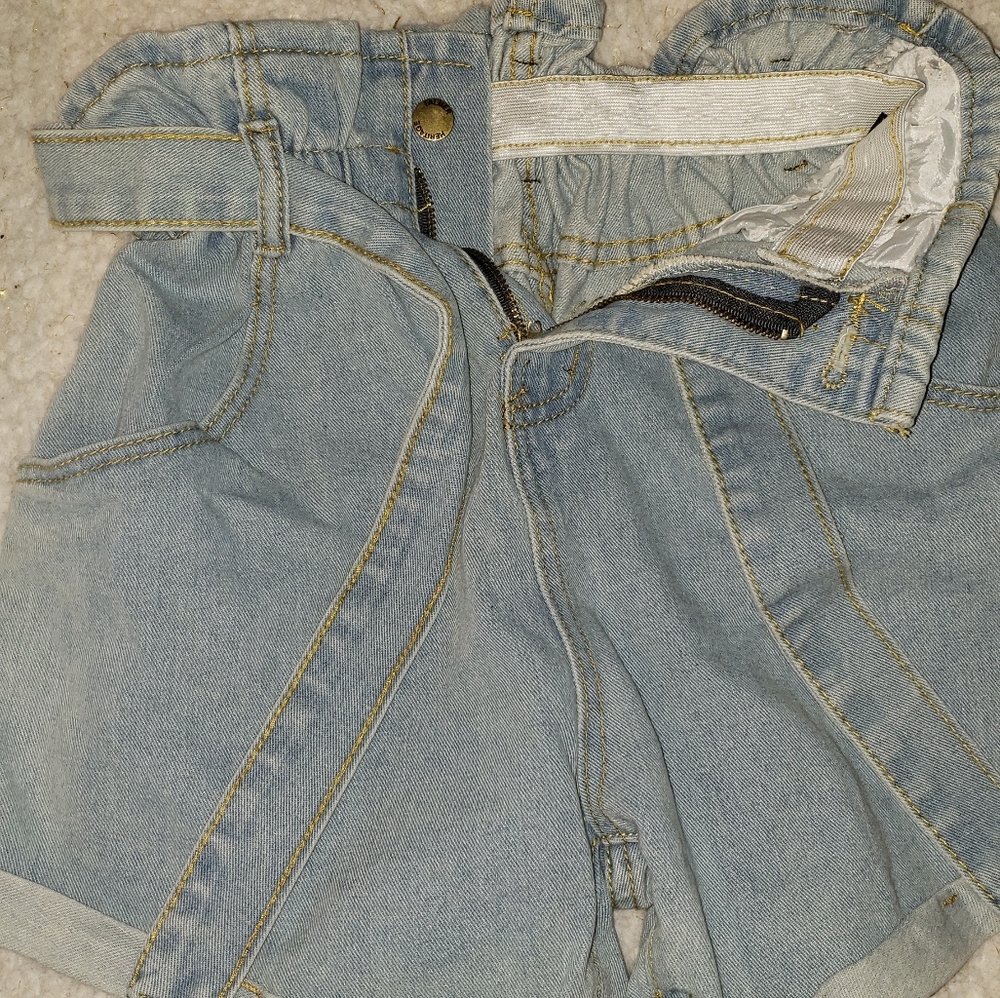 Paper bag waist shorts